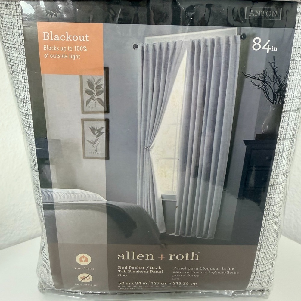 Allen + Roth‎ Gray Blackout Curtains 84" one panel - Picture 7 of 8